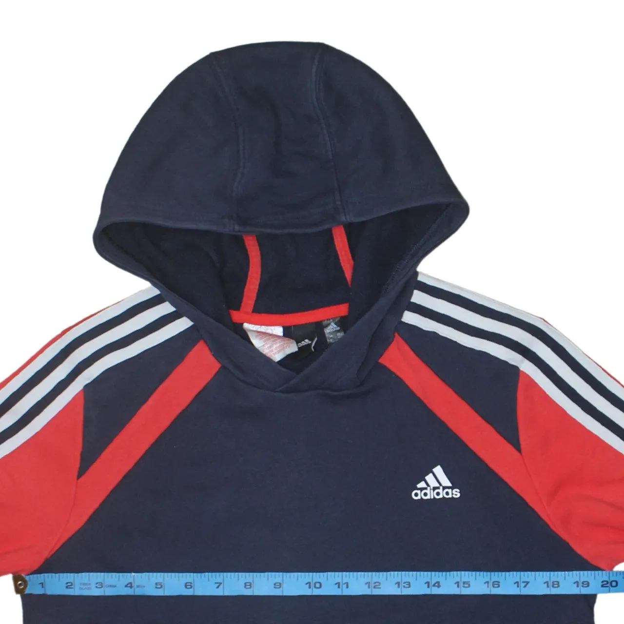 Adidas 90's Striped Sleeve Pullover Hoodie XLarge Navy Blue sold by Vintage Club product image thumbnail 5