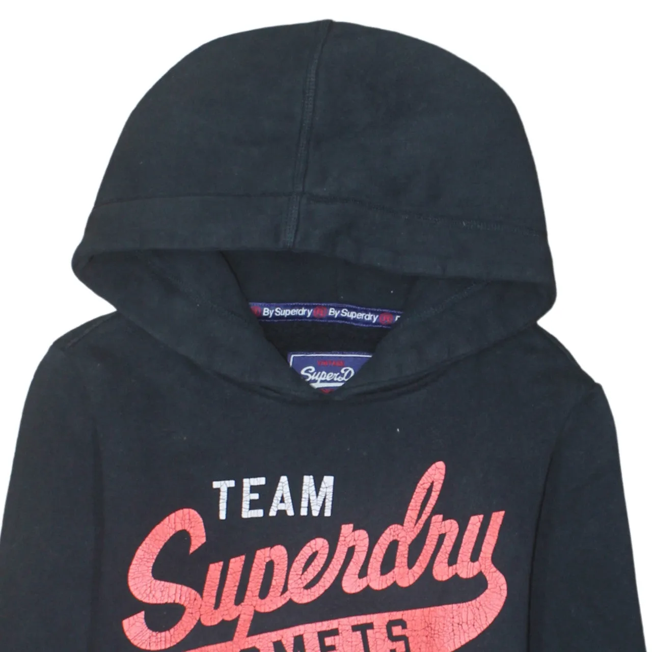 Super Dry 90's Spellout Pullover Hoodie Medium Black sold by Vintage Club product image thumbnail 3