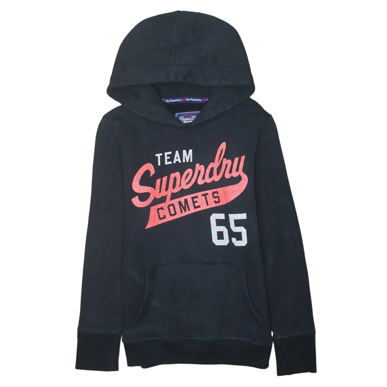 Super Dry 90's Spellout Pullover Hoodie Medium Black sold by Vintage Club