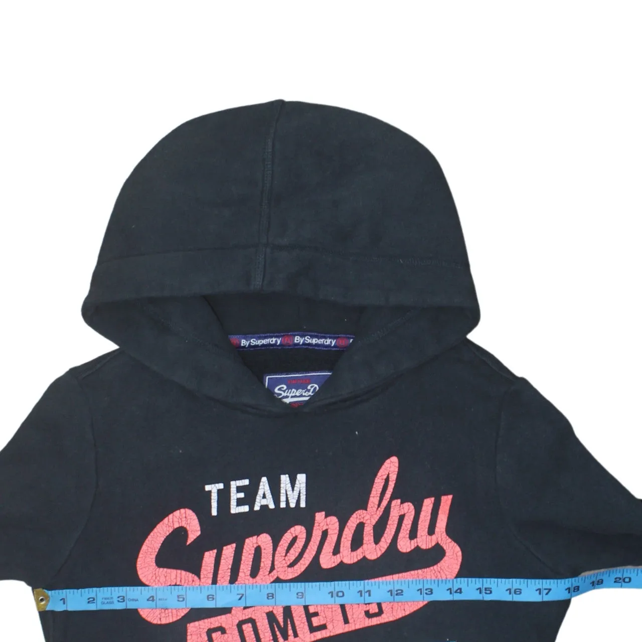 Super Dry 90's Spellout Pullover Hoodie Medium Black sold by Vintage Club product image thumbnail 5