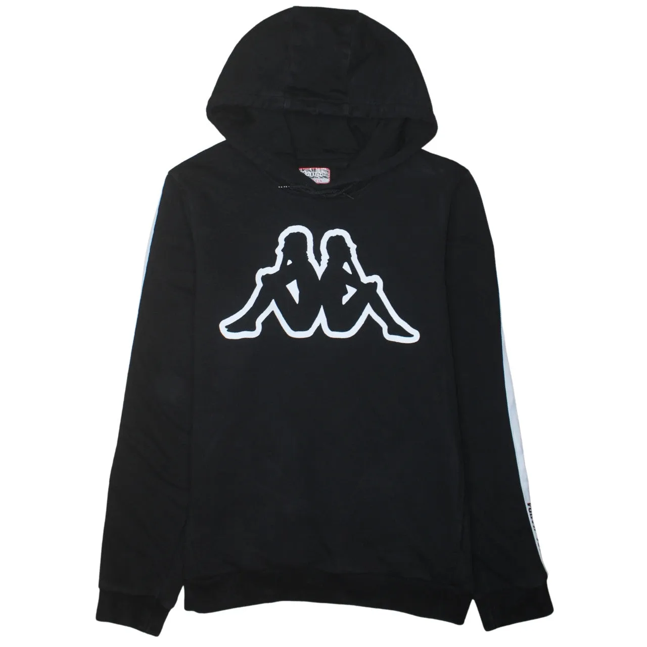 Kappa 90's Spellout Pullover Hoodie Large Black sold by Vintage Club