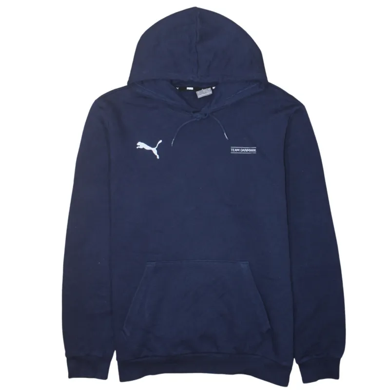 Puma 90's Drawstring Pockets Pullover Hoodie Large Navy Blue sold by Vintage Club