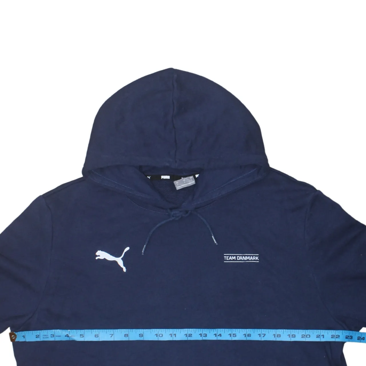 Puma 90's Drawstring Pockets Pullover Hoodie Large Navy Blue sold by Vintage Club product image thumbnail 5