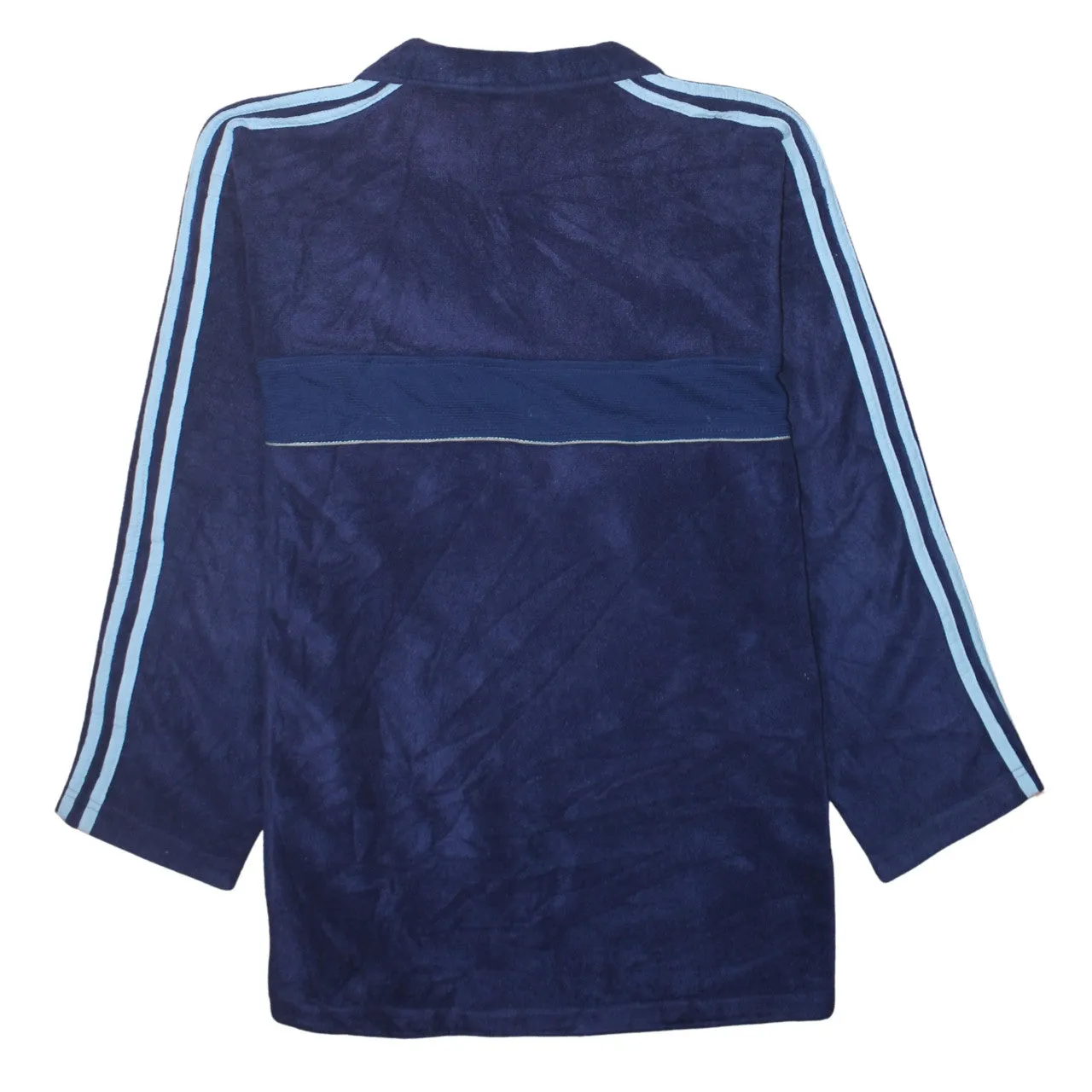 Adidas 90's Striped Sleeve Quarter Zip Fleece Jumper Small Navy Blue sold by Vintage Club product image thumbnail 2
