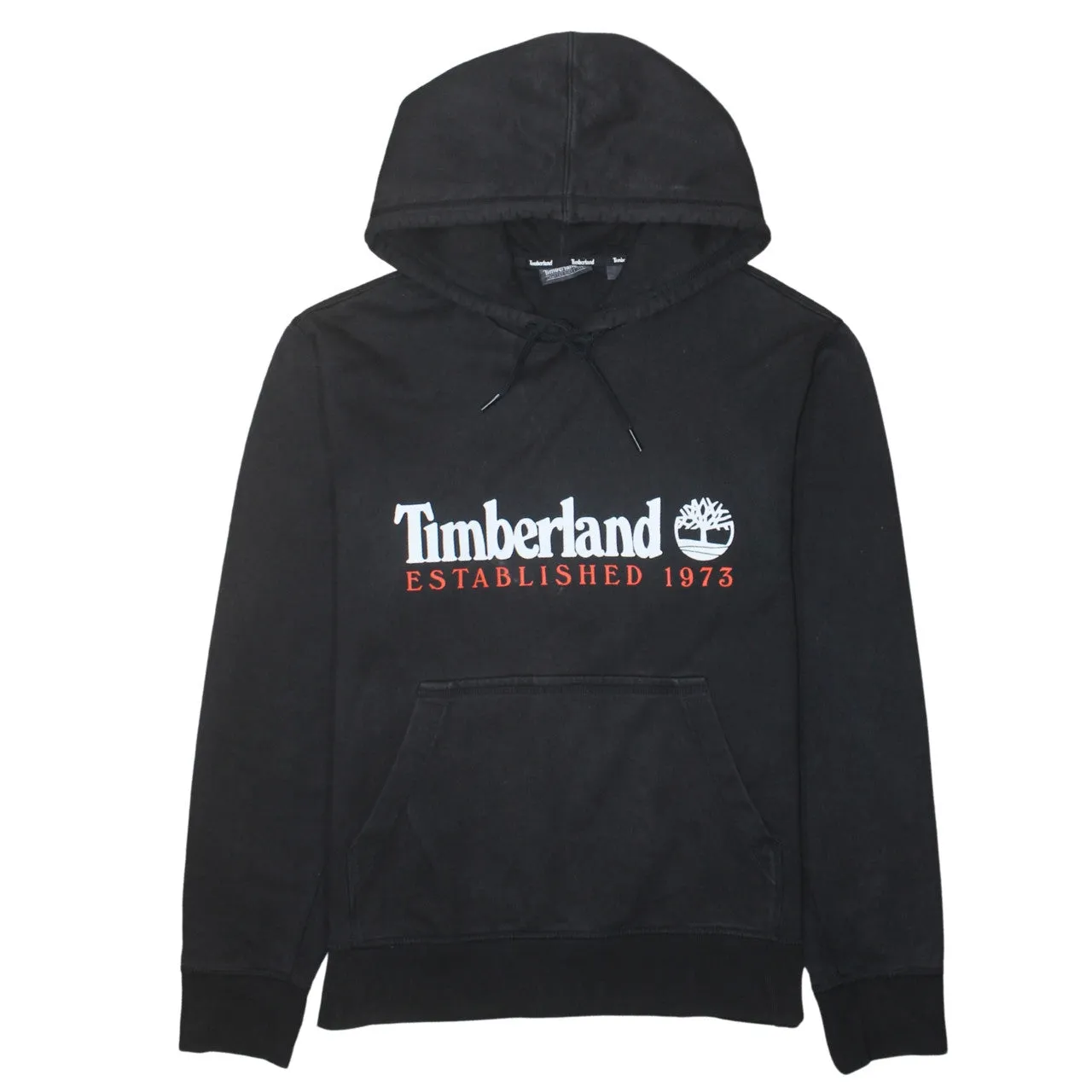 Timberland 90's Spellout Pullover Hoodie Medium Black sold by Vintage Club