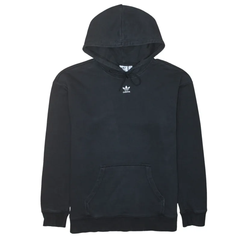 Adidas 90's Drawstring Pockets Pullover Hoodie Small Black sold by Vintage Club