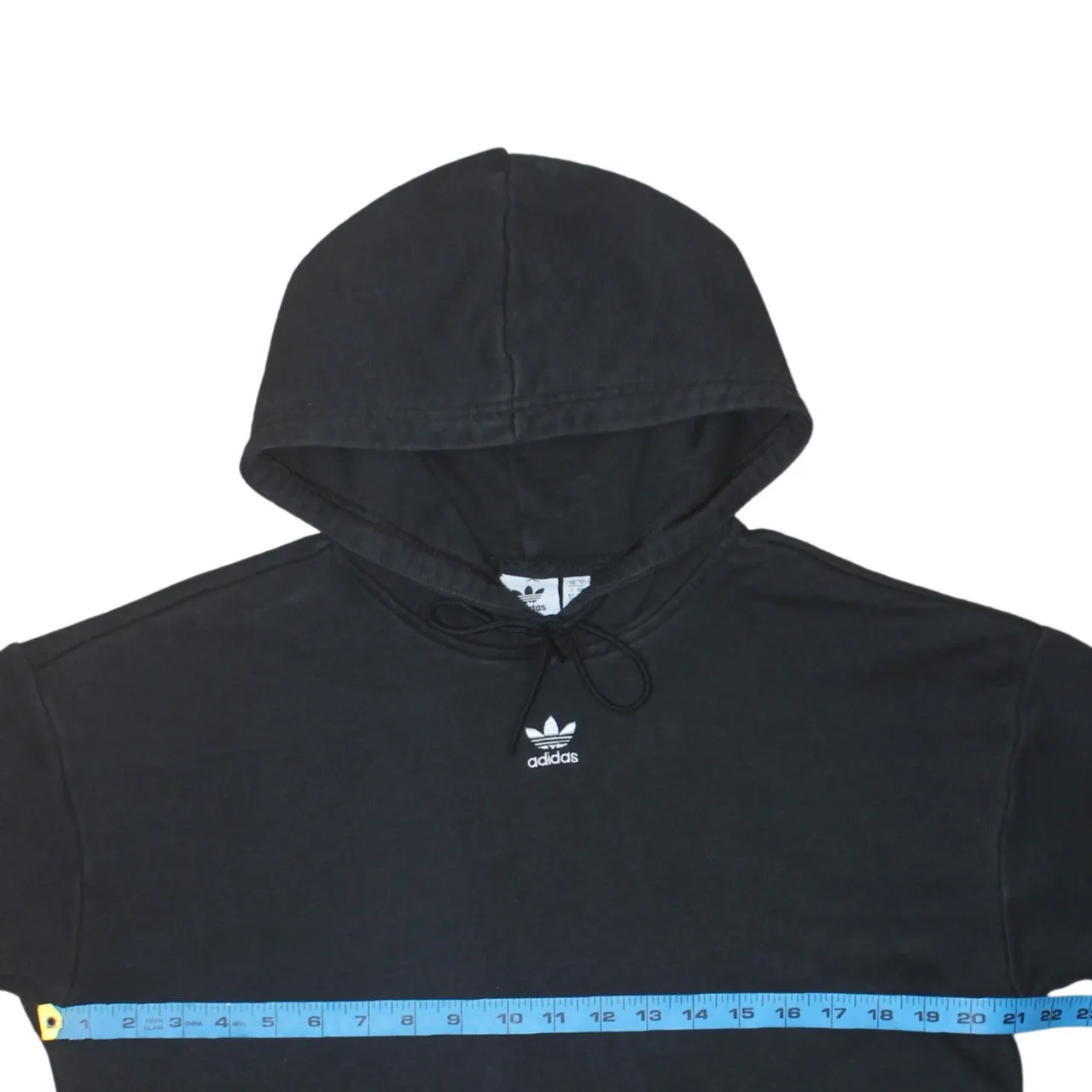 Adidas 90's Drawstring Pockets Pullover Hoodie Small Black sold by Vintage Club product image thumbnail 5