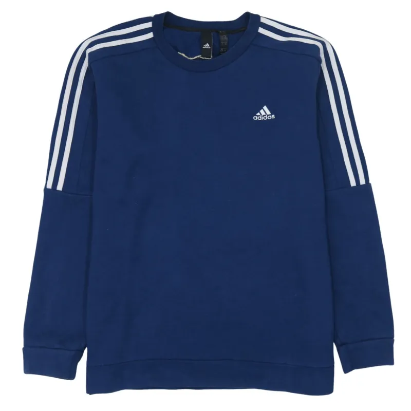 Adidas 90's Striped Sleeve Crew Neck Sweatshirt XLarge Navy Blue sold by Vintage Club