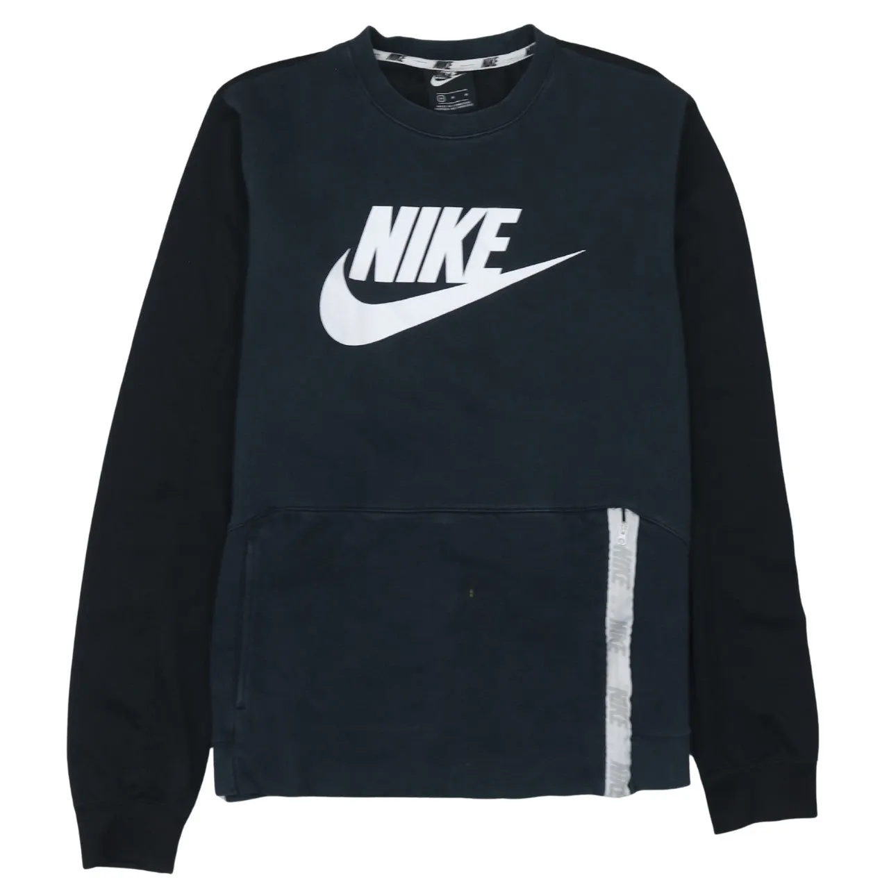 Nike 90's Center Middle Swoosh Crew Neck Sweatshirt Medium Black sold by Vintage Club