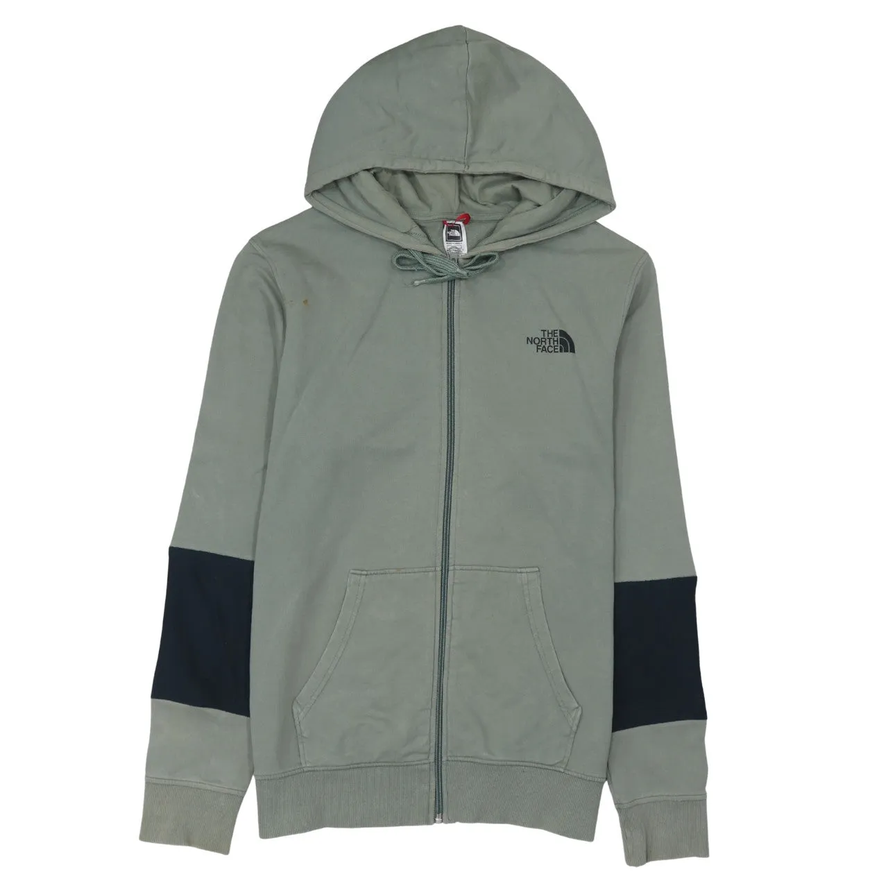 The North Face 90's Drawstring Pockets Full Zip Up Hoodie Medium Green sold by Vintage Club