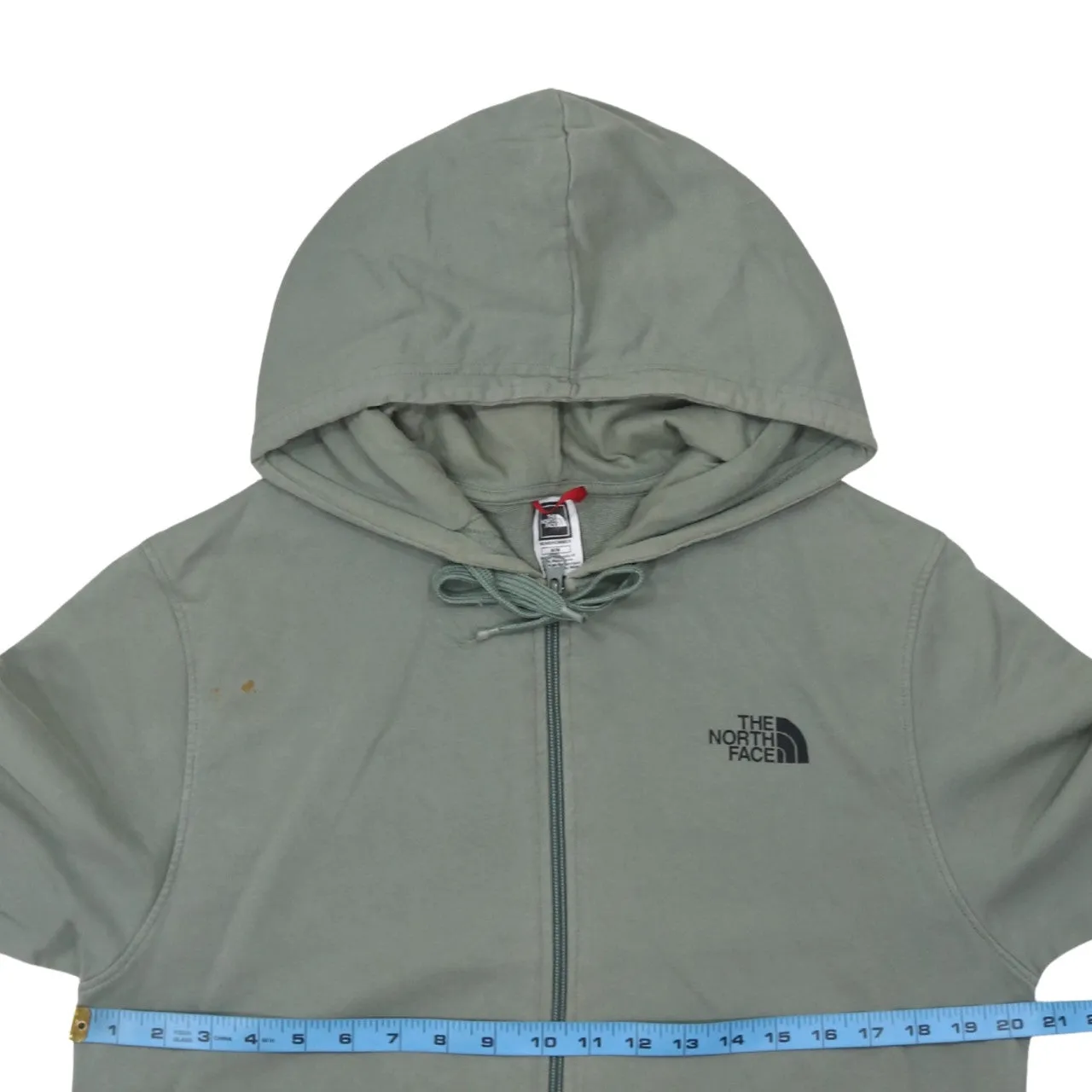 The North Face 90's Drawstring Pockets Full Zip Up Hoodie Medium Green sold by Vintage Club product image thumbnail 5