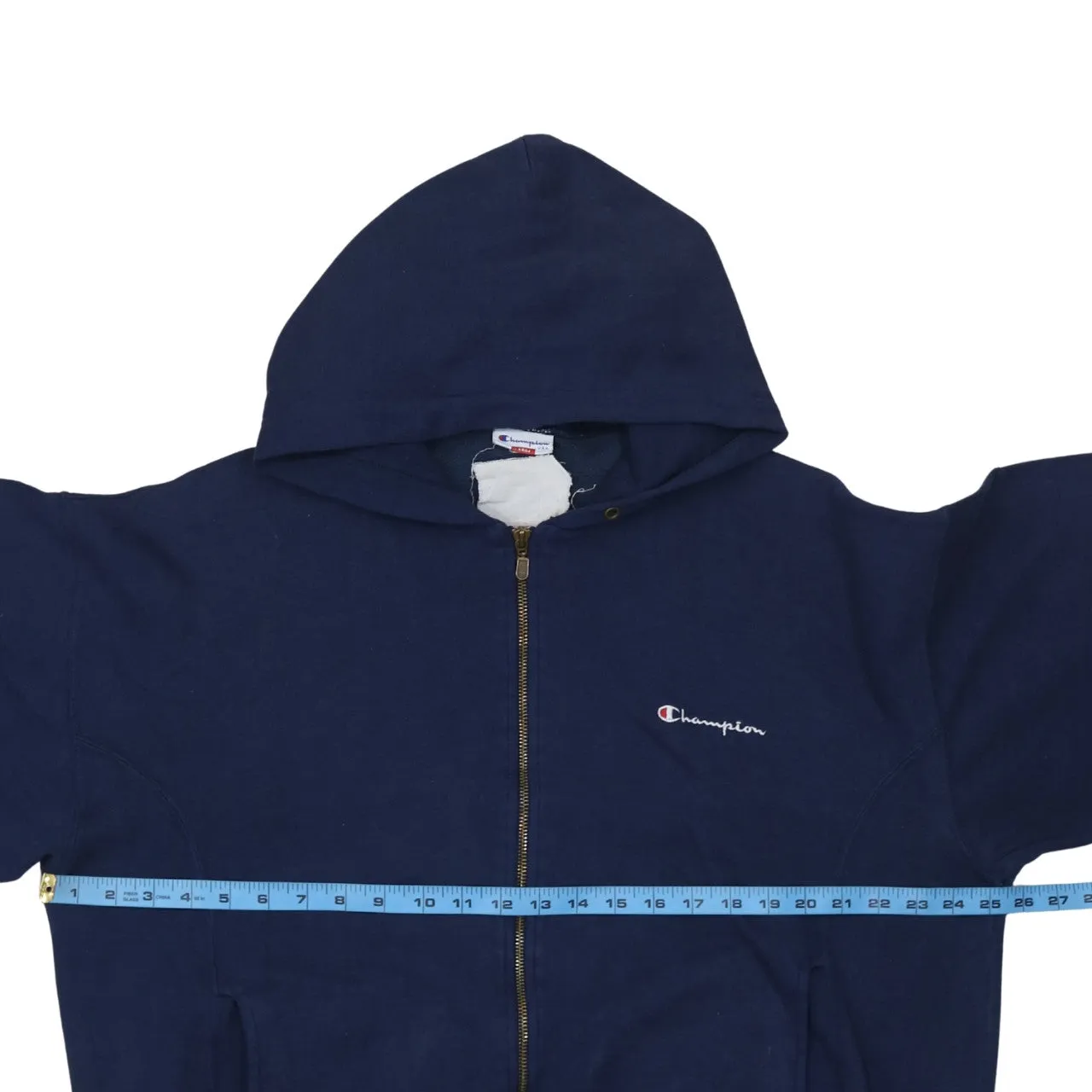 Champion 90's Lightweight Full Zip Up Hoodie Large Navy Blue sold by Vintage Club product image thumbnail 5