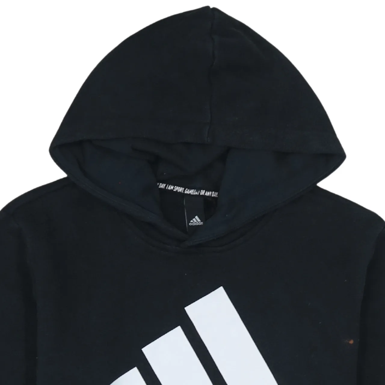 Adidas 90's Spellout Pullover Hoodie Small Black sold by Vintage Club product image thumbnail 3
