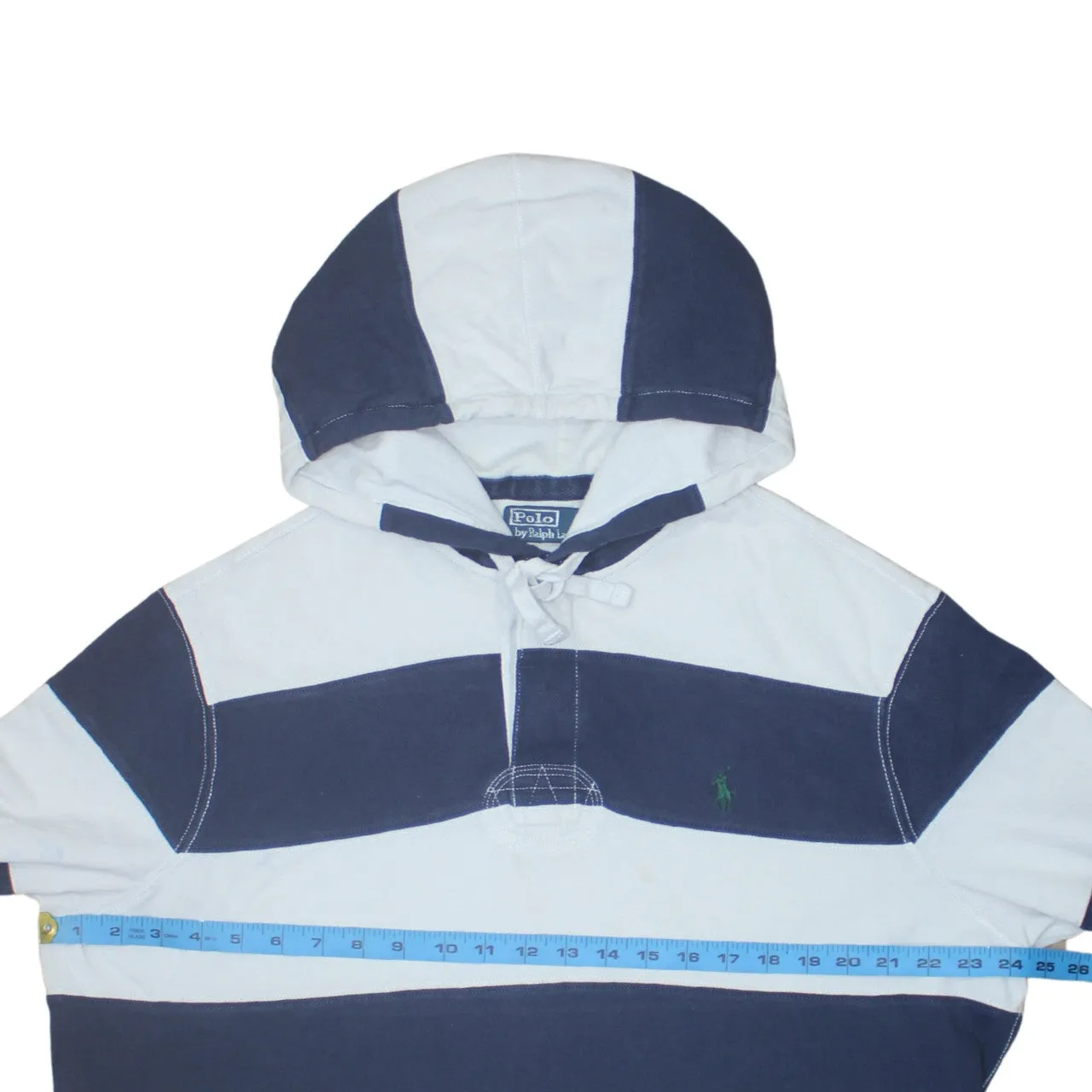 Polo Ralph Lauren 90's Lightweight Quarter Button Hoodie XLarge Navy Blue sold by Vintage Club product image thumbnail 5