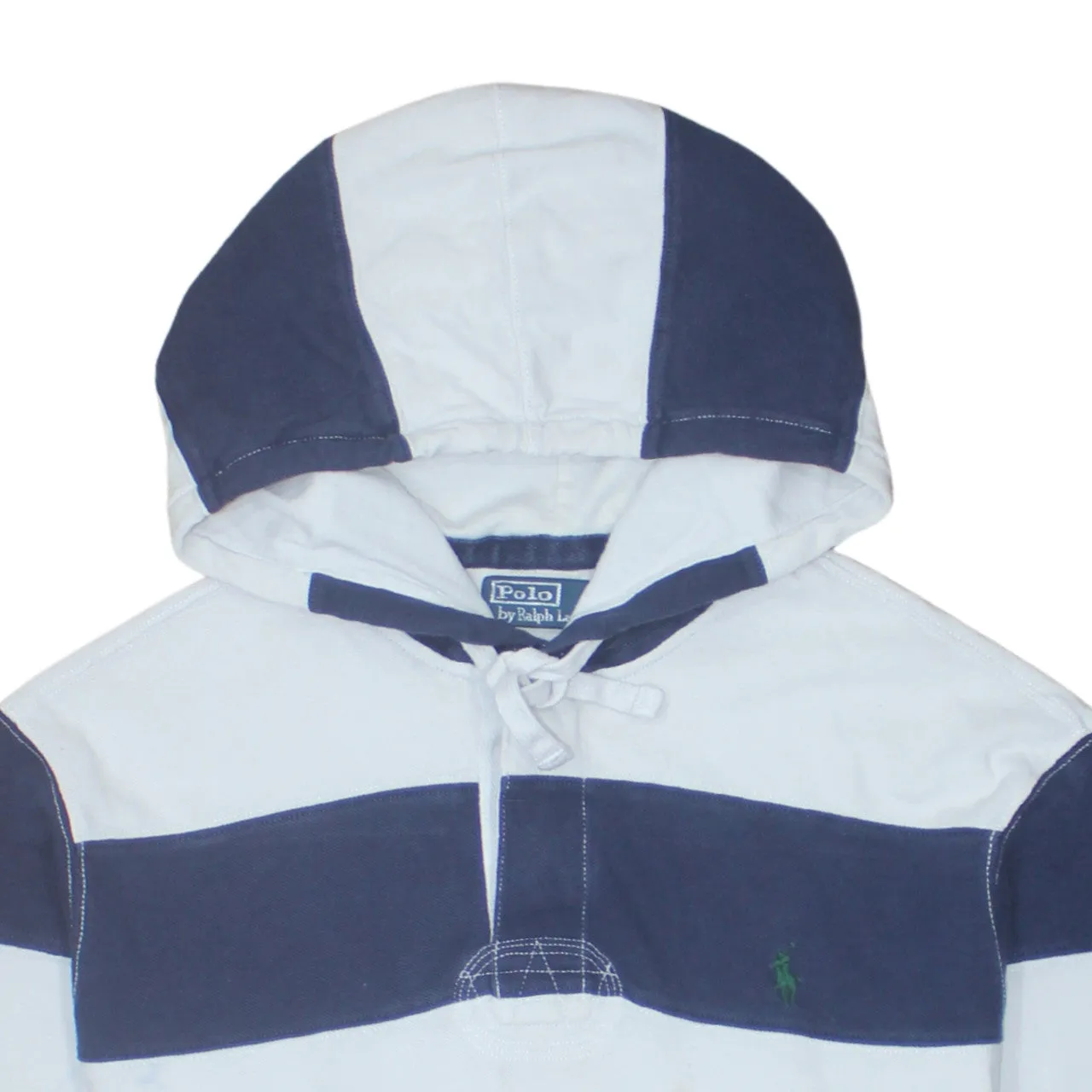 Polo Ralph Lauren 90's Lightweight Quarter Button Hoodie XLarge Navy Blue sold by Vintage Club product image thumbnail 3