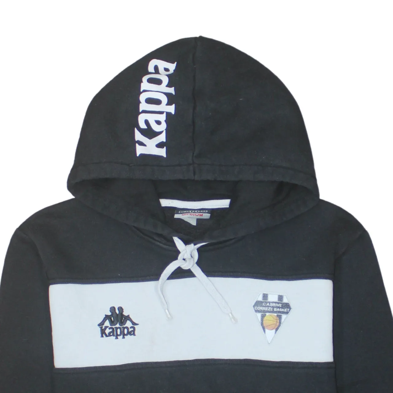 Kappa 90's Drawstring Pockets Pullover Hoodie Medium Black sold by Vintage Club product image thumbnail 3