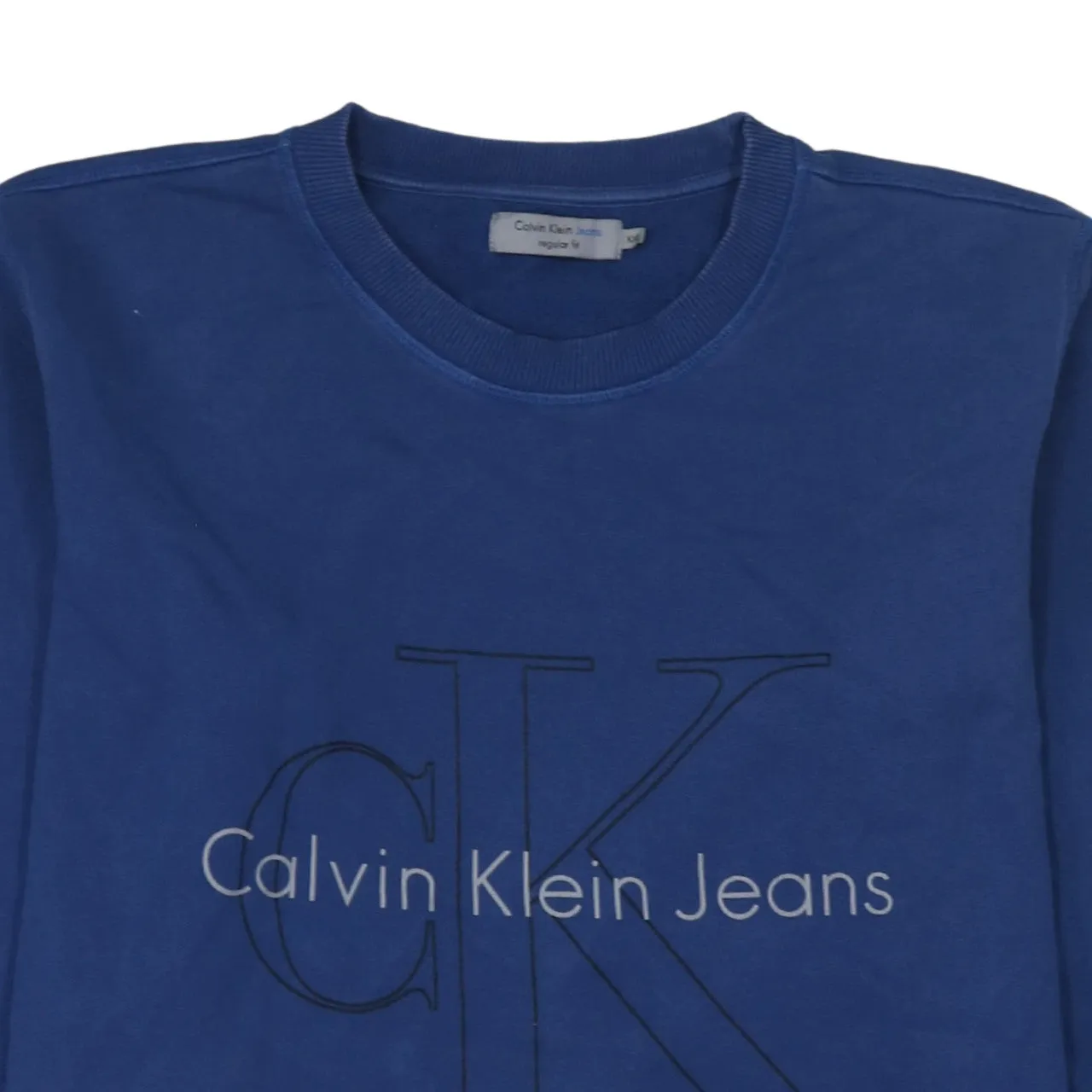 Calvin Klein 90's Spellout Crew Neck Sweatshirt XXLarge (2XL) Blue sold by Vintage Club product image thumbnail 3