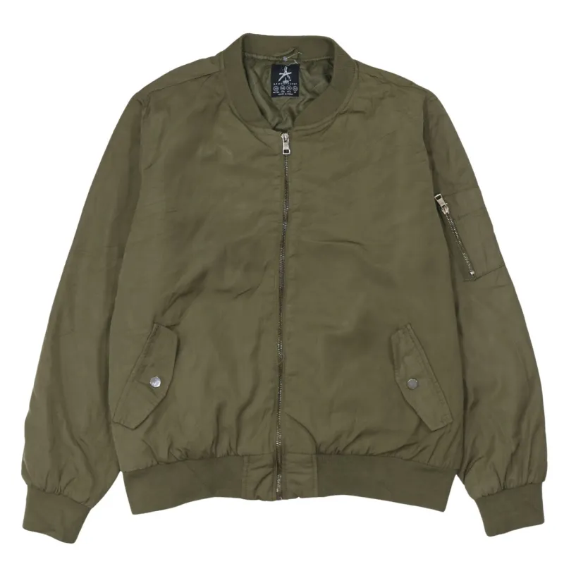 Retro 90's Plain Full Zip Up Windbreaker XXLarge  Green sold by Vintage Club