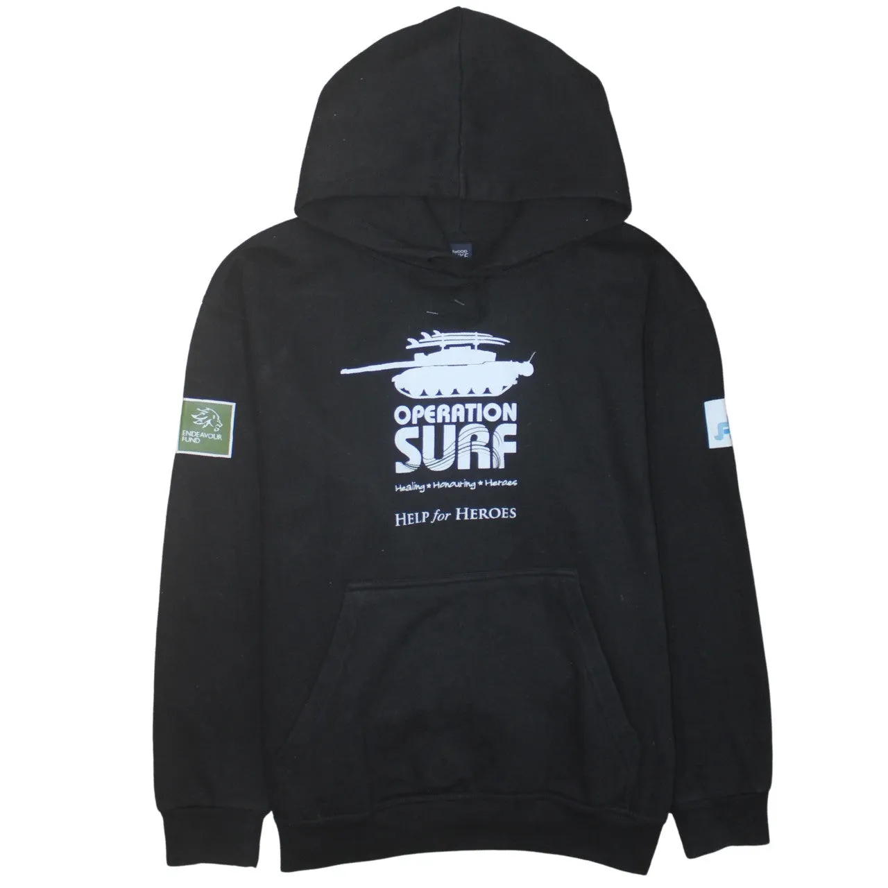 DELUXE 90's Drawstring Pockets Pullover Hoodie Large Black sold by Vintage Club