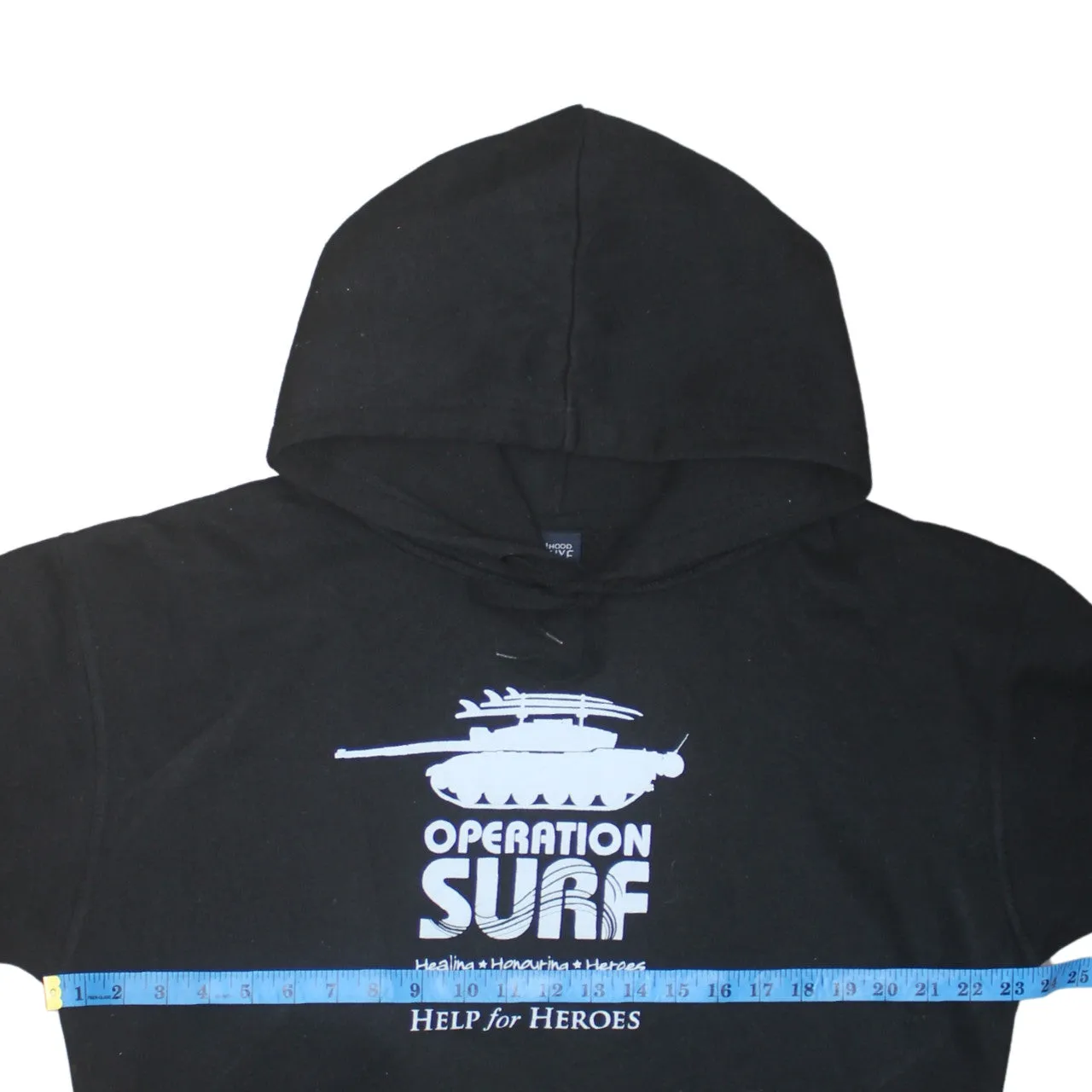 DELUXE 90's Drawstring Pockets Pullover Hoodie Large Black sold by Vintage Club product image thumbnail 5