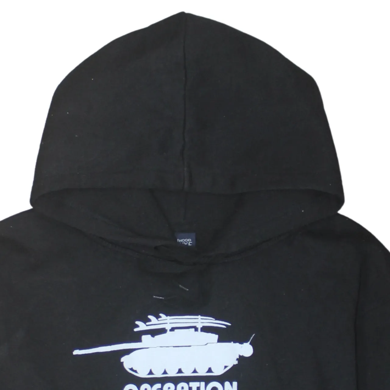 DELUXE 90's Drawstring Pockets Pullover Hoodie Large Black sold by Vintage Club product image thumbnail 3