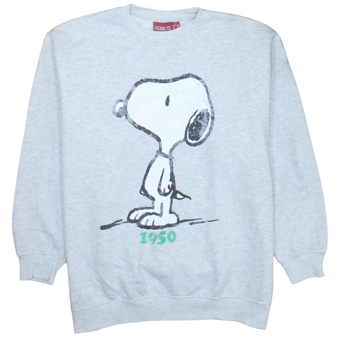 Retro 90's Peanuts Crew Neck Sweatshirt Small Grey sold by Vintage Club