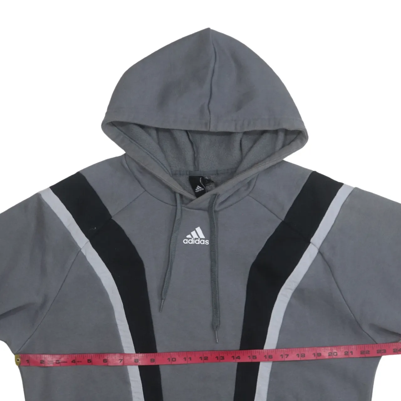 Adidas 90's Drawstring Pockets Pullover Hoodie Medium Grey sold by Vintage Club product image thumbnail 5