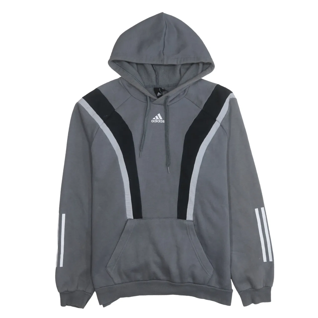 Adidas 90's Drawstring Pockets Pullover Hoodie Medium Grey sold by Vintage Club