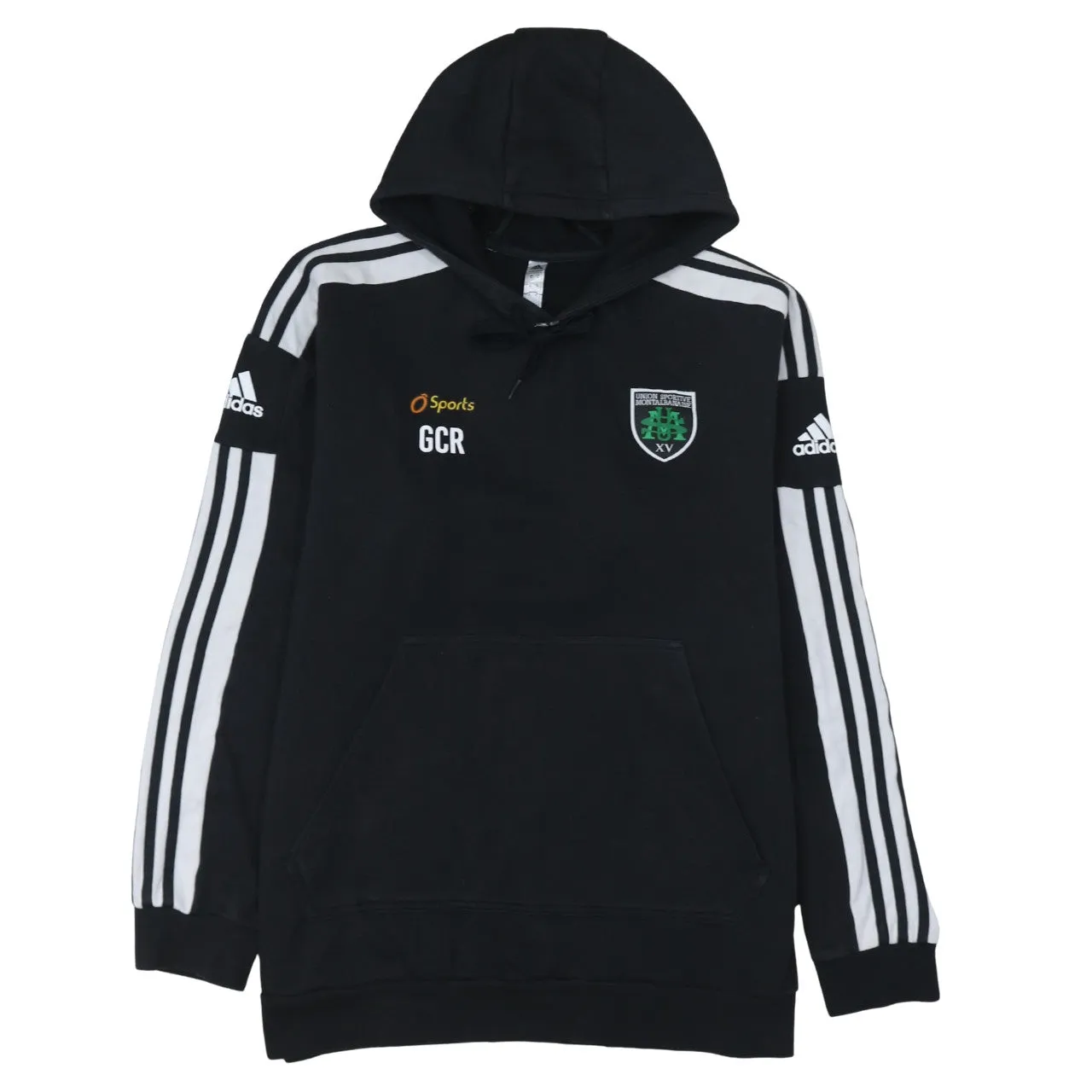 Adidas 90's Striped Sleeve Pullover Hoodie XLarge Black sold by Vintage Club