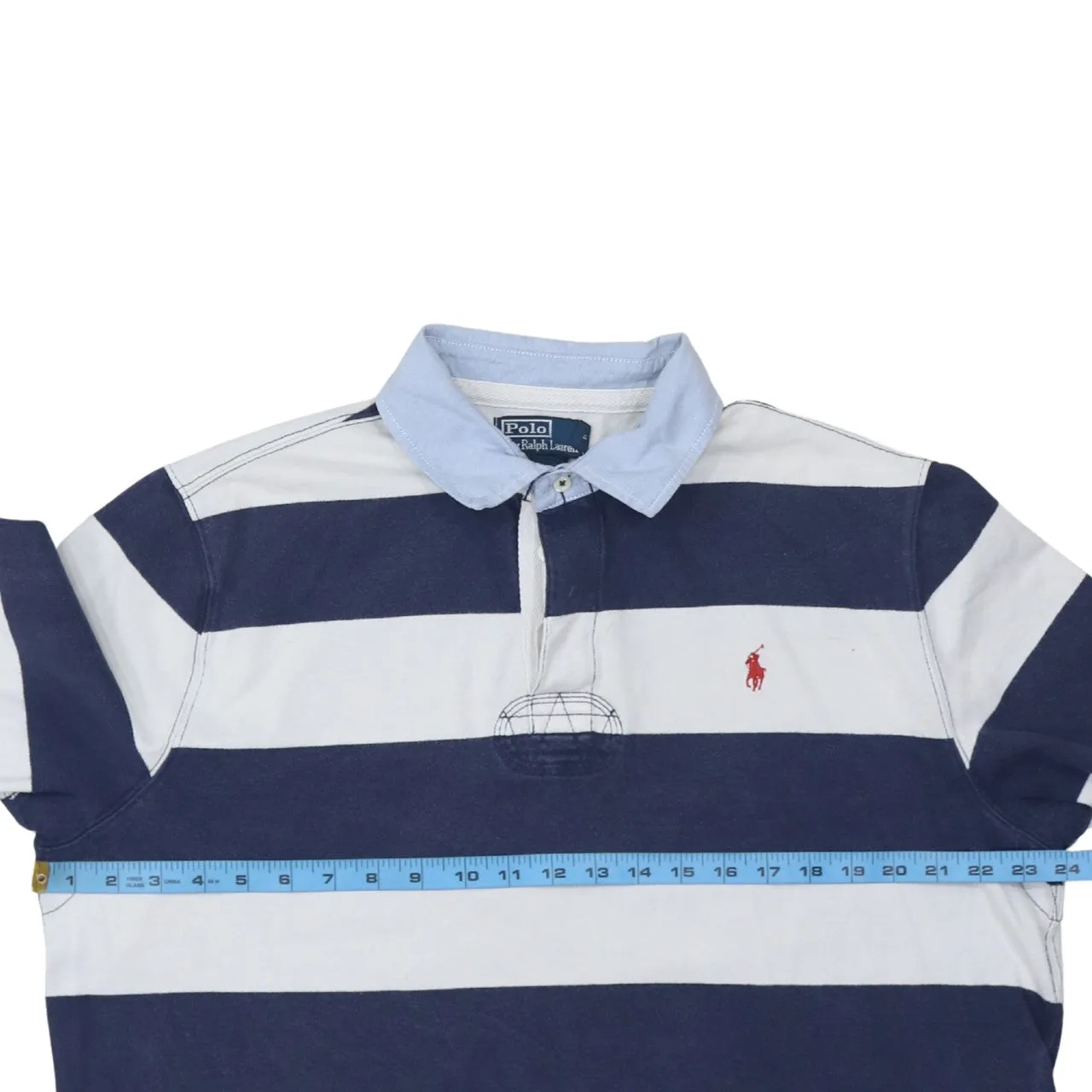 Polo Ralph Lauren 90's Long Sleeve Quarter Button Polo Shirt XLarge Navy Blue sold by Vintage Club product image thumbnail 5