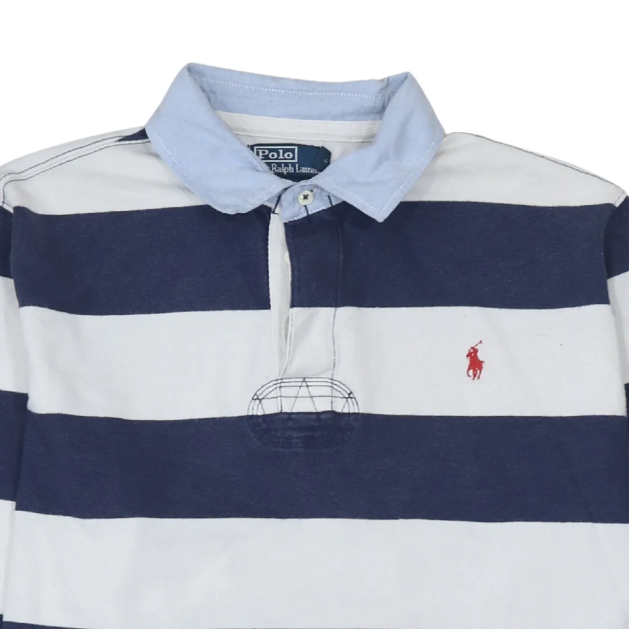 Polo Ralph Lauren 90's Long Sleeve Quarter Button Polo Shirt XLarge Navy Blue sold by Vintage Club product image thumbnail 3