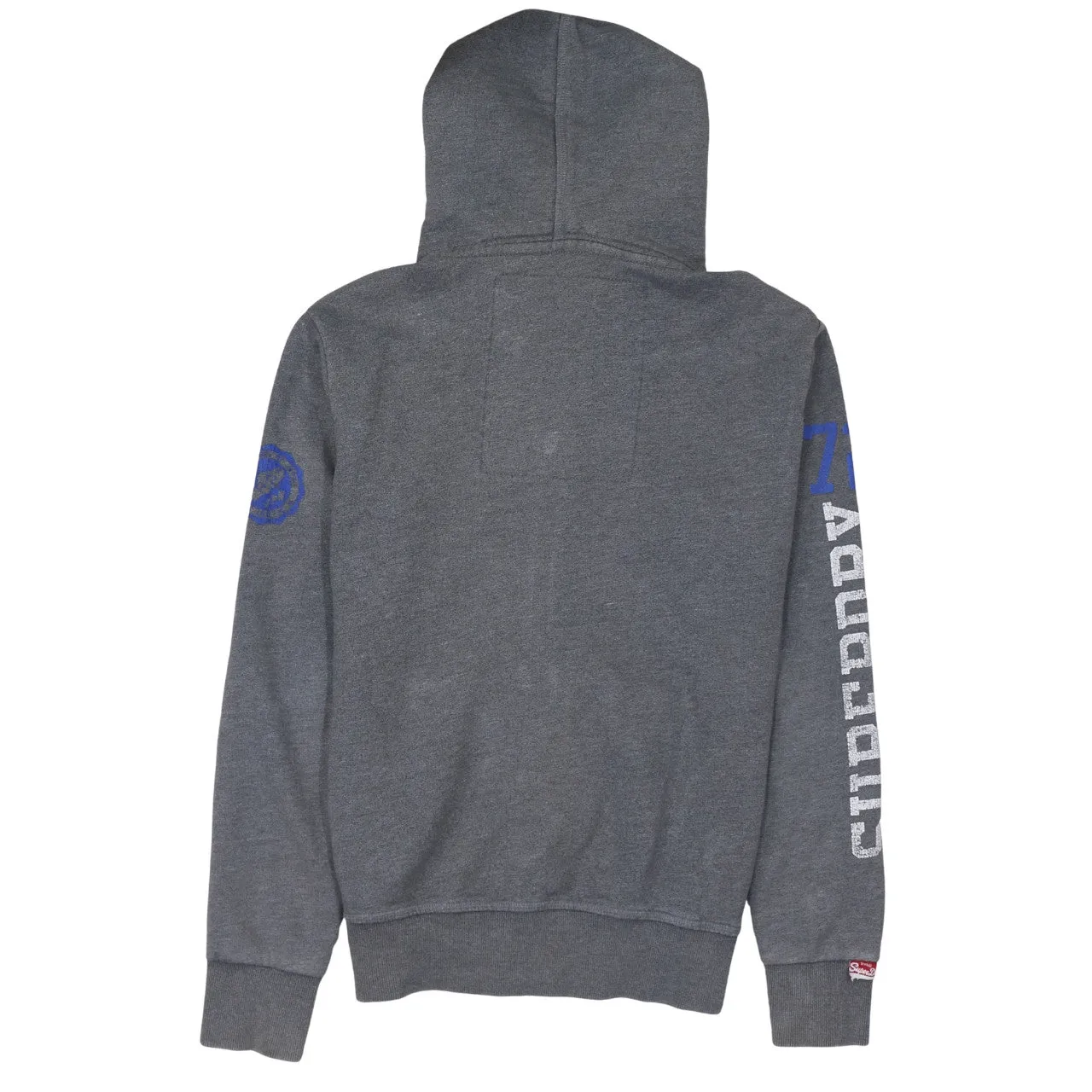 Super Dry 90's Drawstring Pockets Full Zip Up Hoodie Large Grey sold by Vintage Club product image thumbnail 2