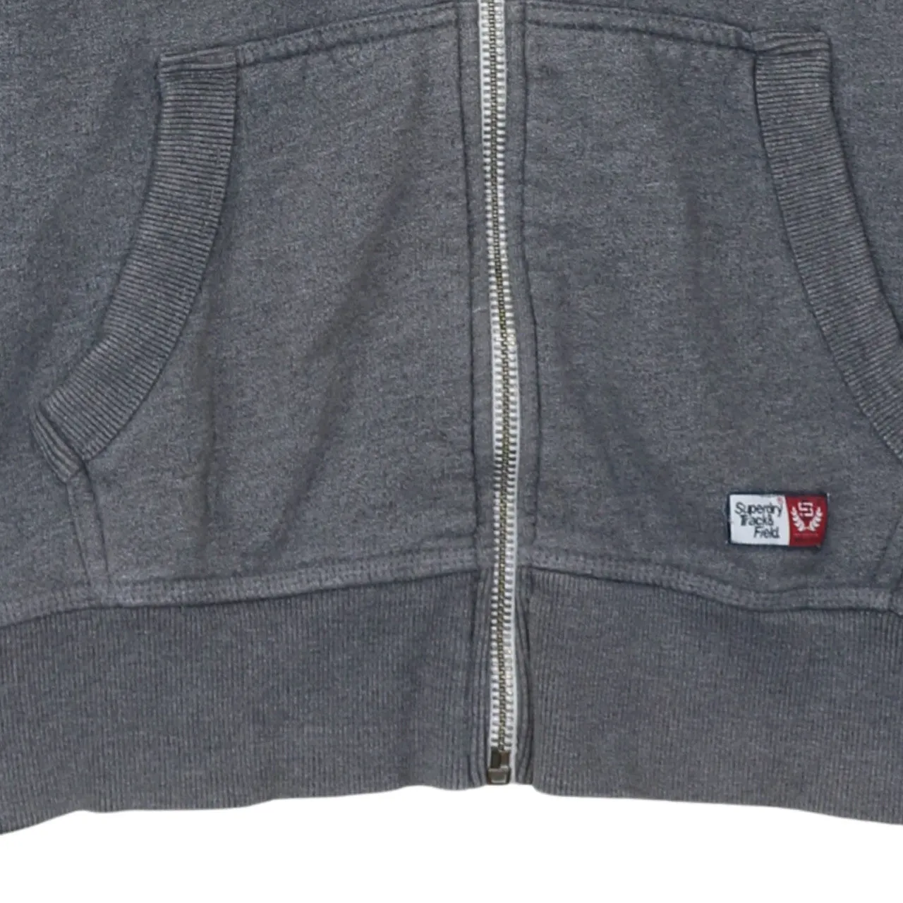 Super Dry 90's Drawstring Pockets Full Zip Up Hoodie Large Grey sold by Vintage Club product image thumbnail 4