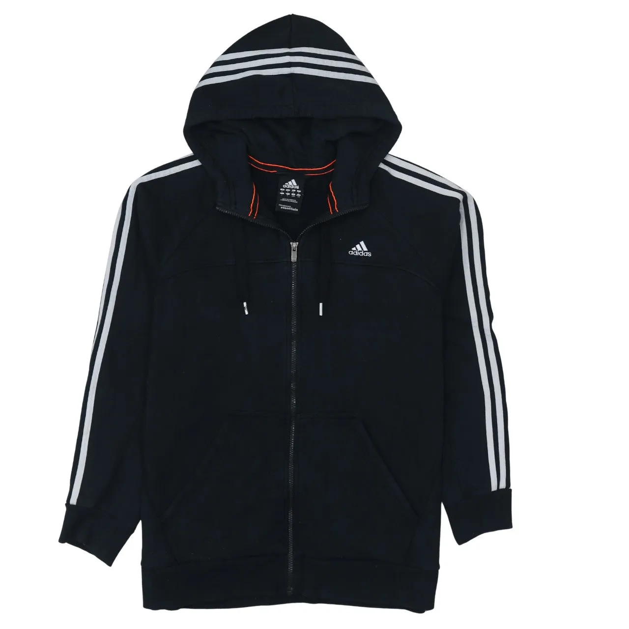 Adidas 90's Striped Sleeve Full Zip Up Hoodie Large Black sold by Vintage Club
