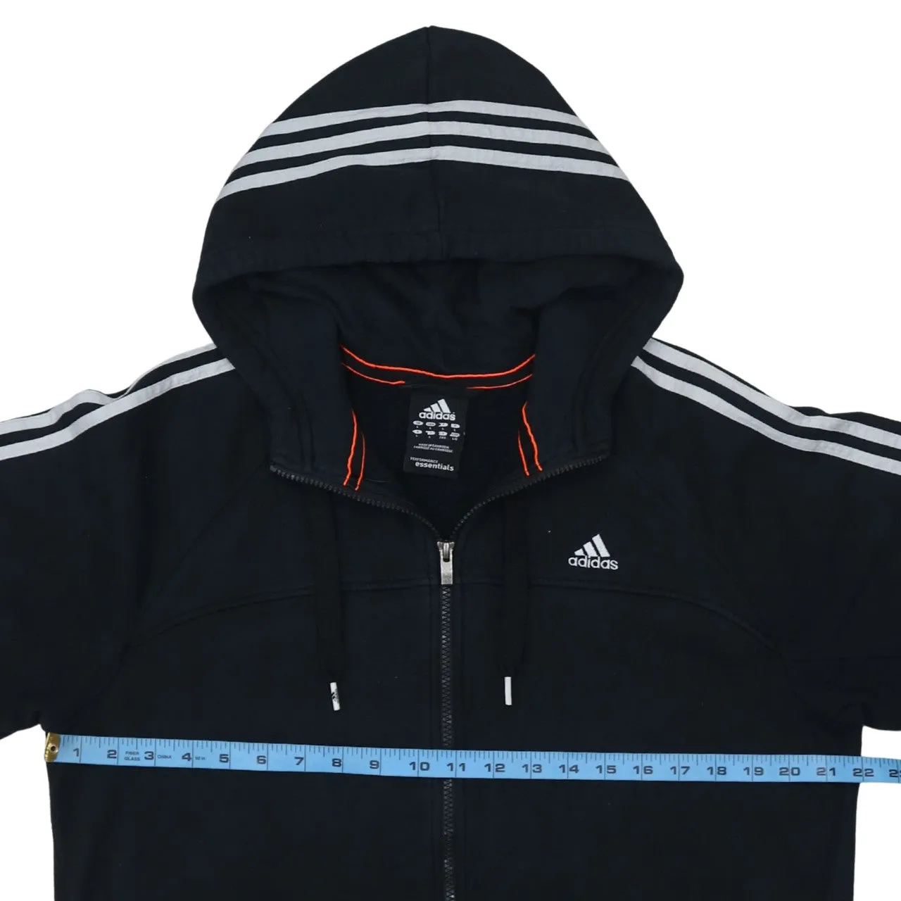 Adidas 90's Striped Sleeve Full Zip Up Hoodie Large Black sold by Vintage Club product image thumbnail 5