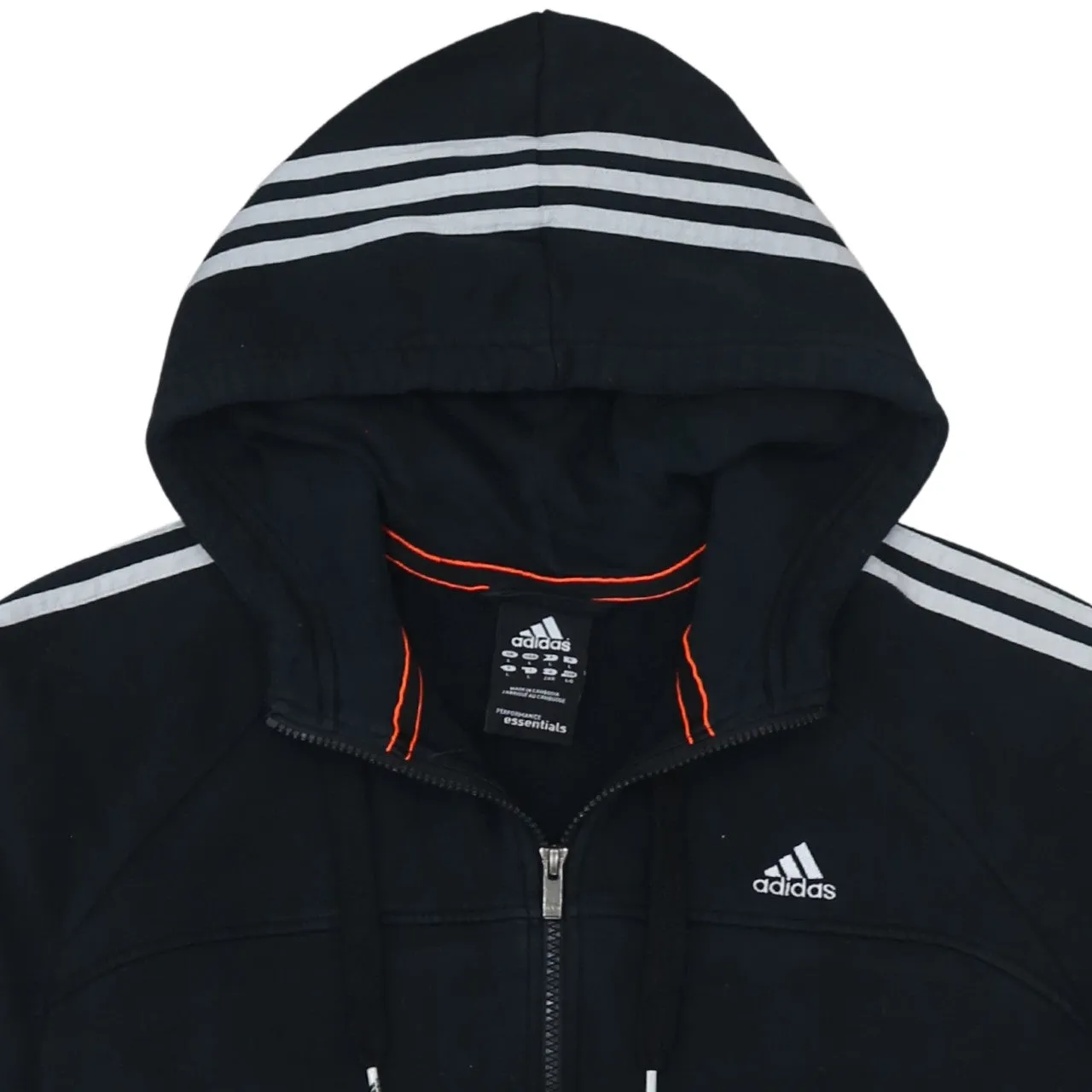 Adidas 90's Striped Sleeve Full Zip Up Hoodie Large Black sold by Vintage Club product image thumbnail 3