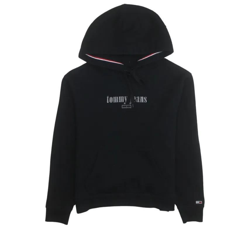 Tommy Jeans 90's Spellout Pullover Hoodie Small Black made by Vintage Club