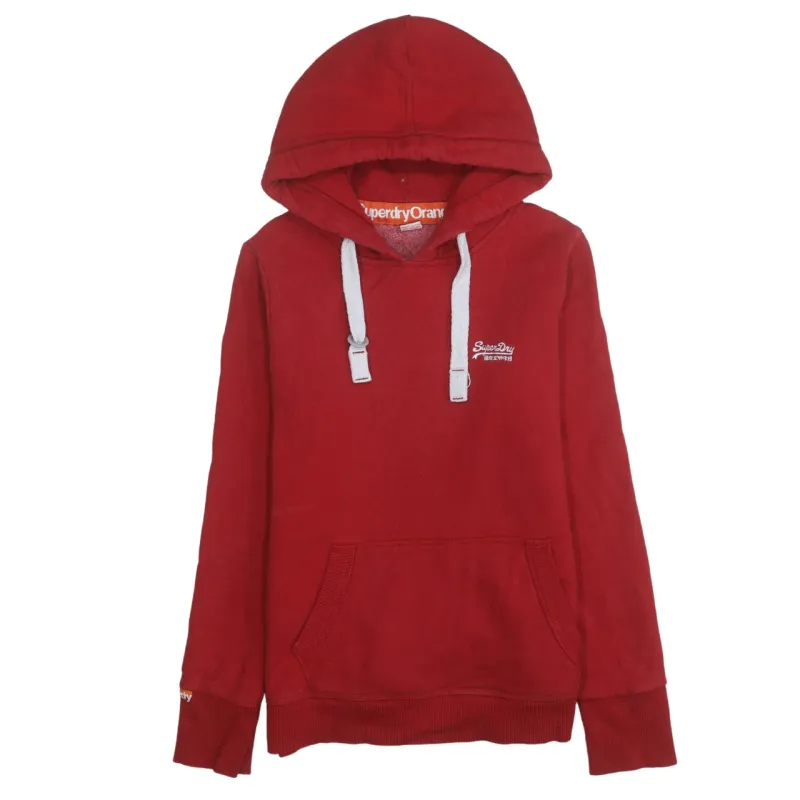 Super Dry 90's Drawstring Pockets Pullover Hoodie Medium Red sold by Vintage Club