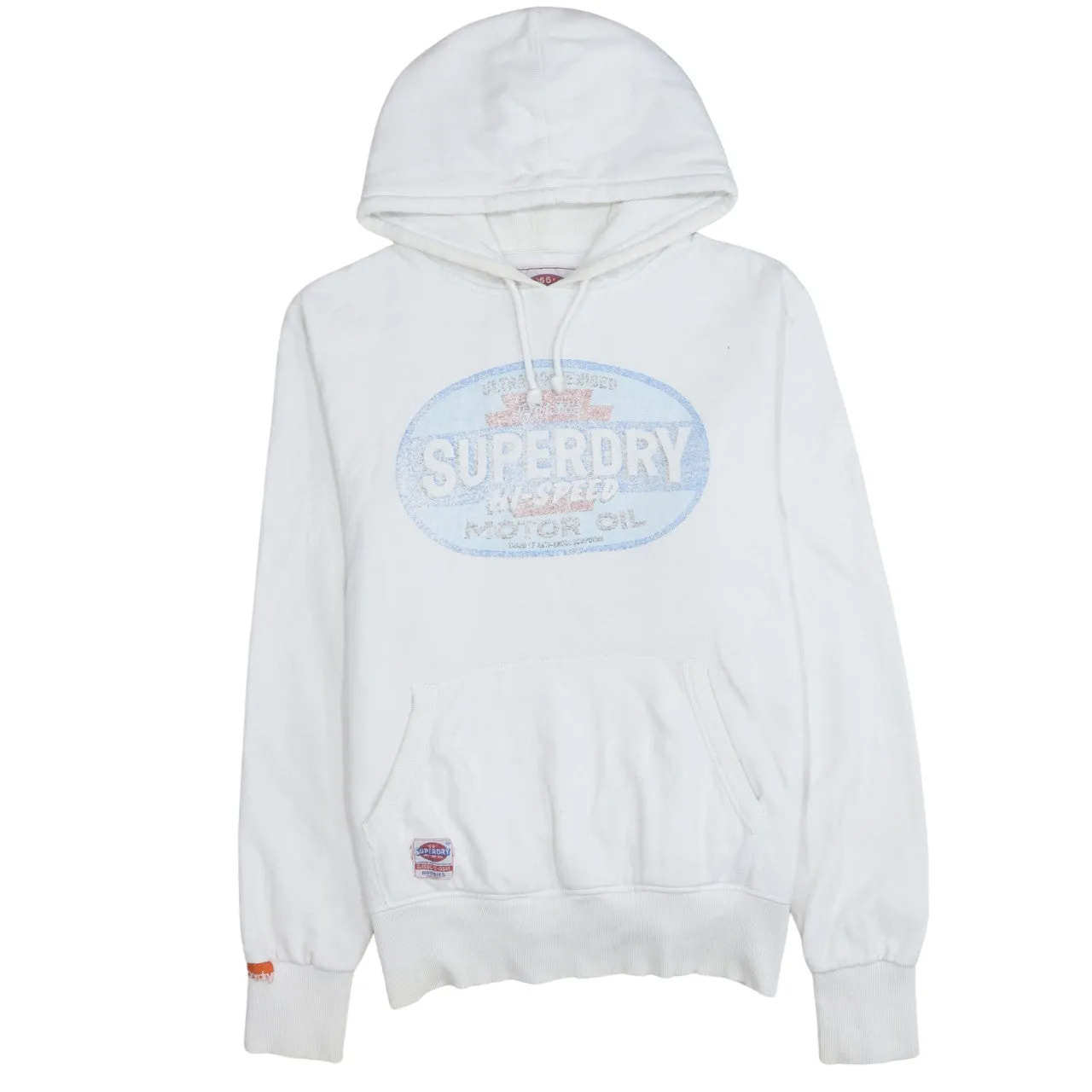 Super Dry 90's Spellout Pullover Hoodie Large White sold by Vintage Club