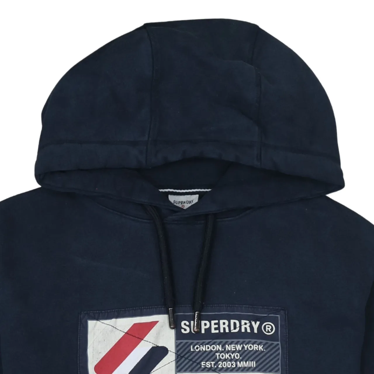 Super Dry 90's Drawstring Pockets Pullover Hoodie XLarge Navy Blue sold by Vintage Club product image thumbnail 3