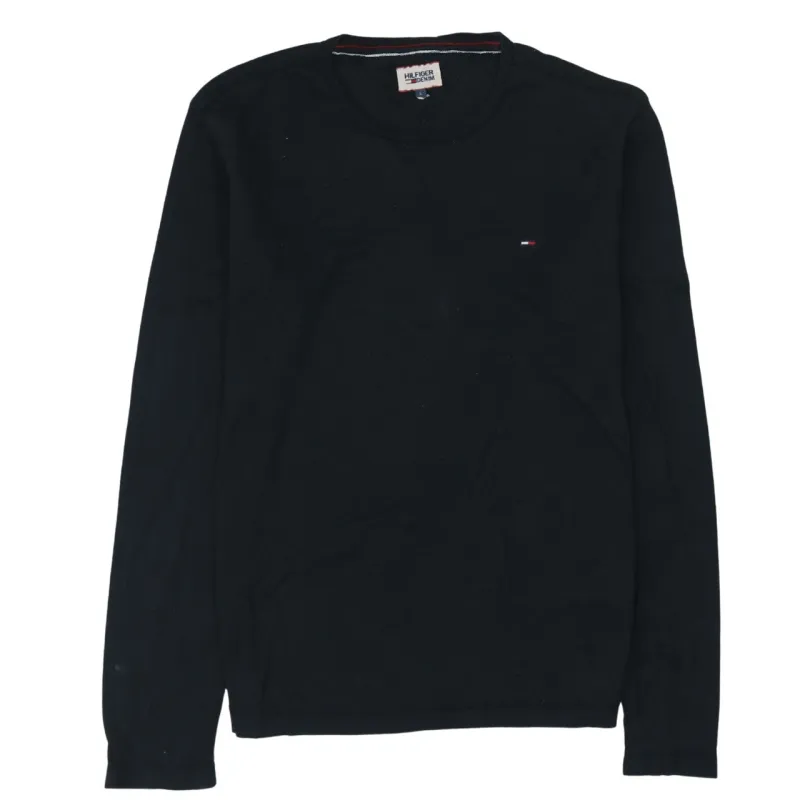 Tommy Hilfiger 90's Lightweight Crew Neck Sweatshirt Large Black made by Tommy Hilfiger