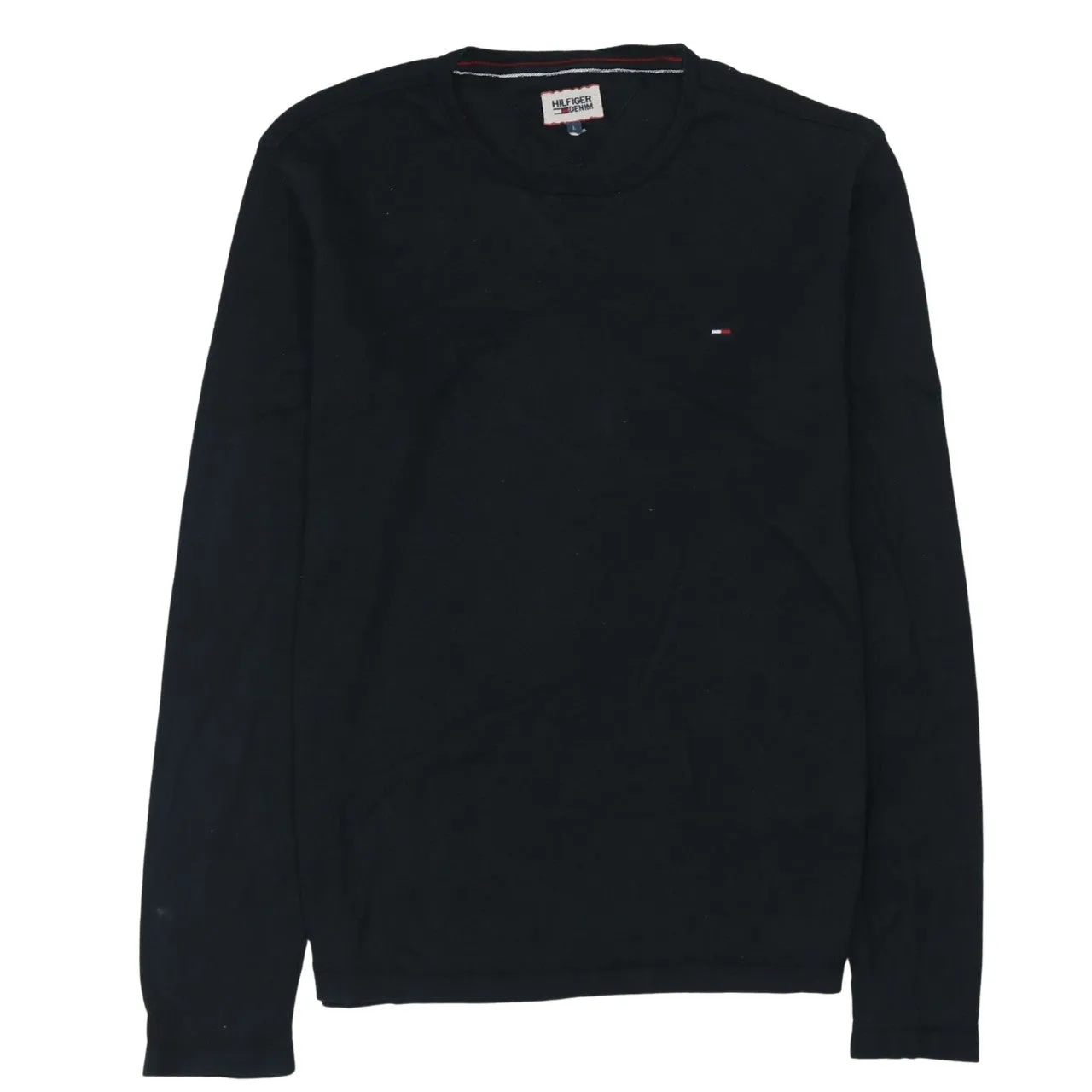 Tommy Hilfiger 90's Lightweight Crew Neck Sweatshirt Large Black sold by Vintage Club