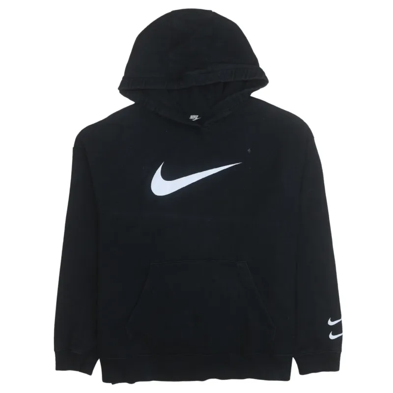 Nike 90's Center Middle Swoosh Pullover Hoodie Large Black sold by Vintage Club