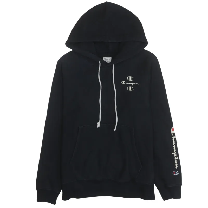 Champion 90's Drawstring Pockets Pullover Hoodie Small Black sold by Vintage Club