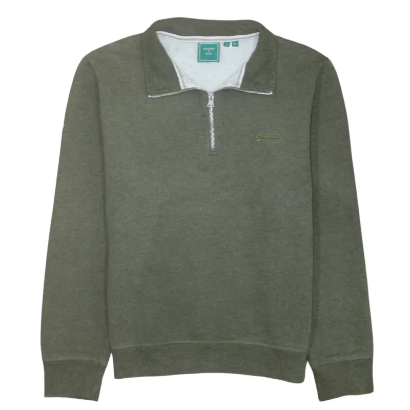 Super Dry 90's Lightweight Quarter Zip Sweatshirt XLarge Green made by Superdry
