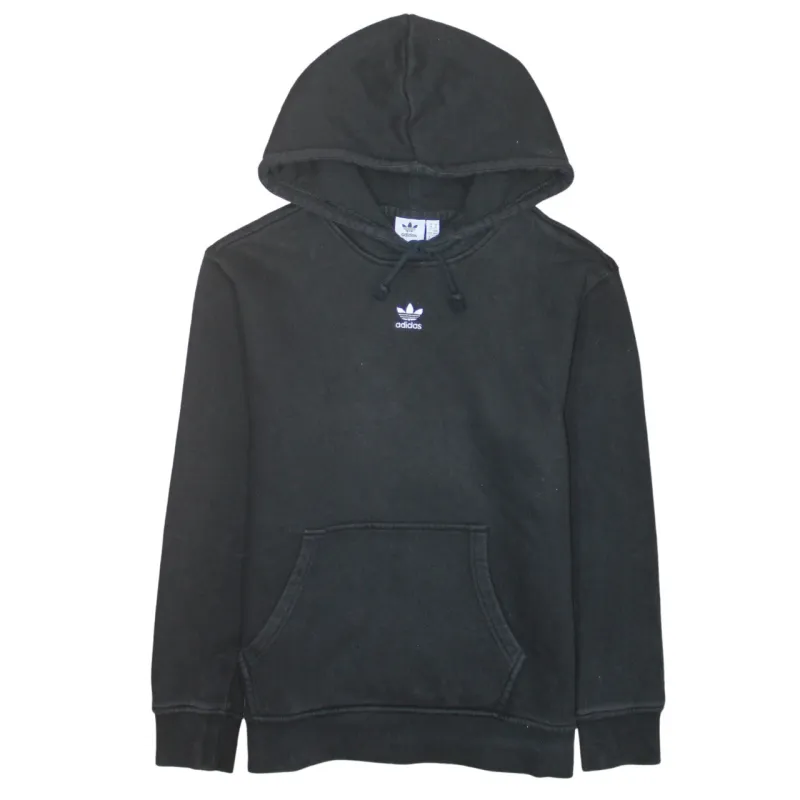 Adidas 90's Drawstring Pockets Pullover Hoodie Medium Black sold by Vintage Club