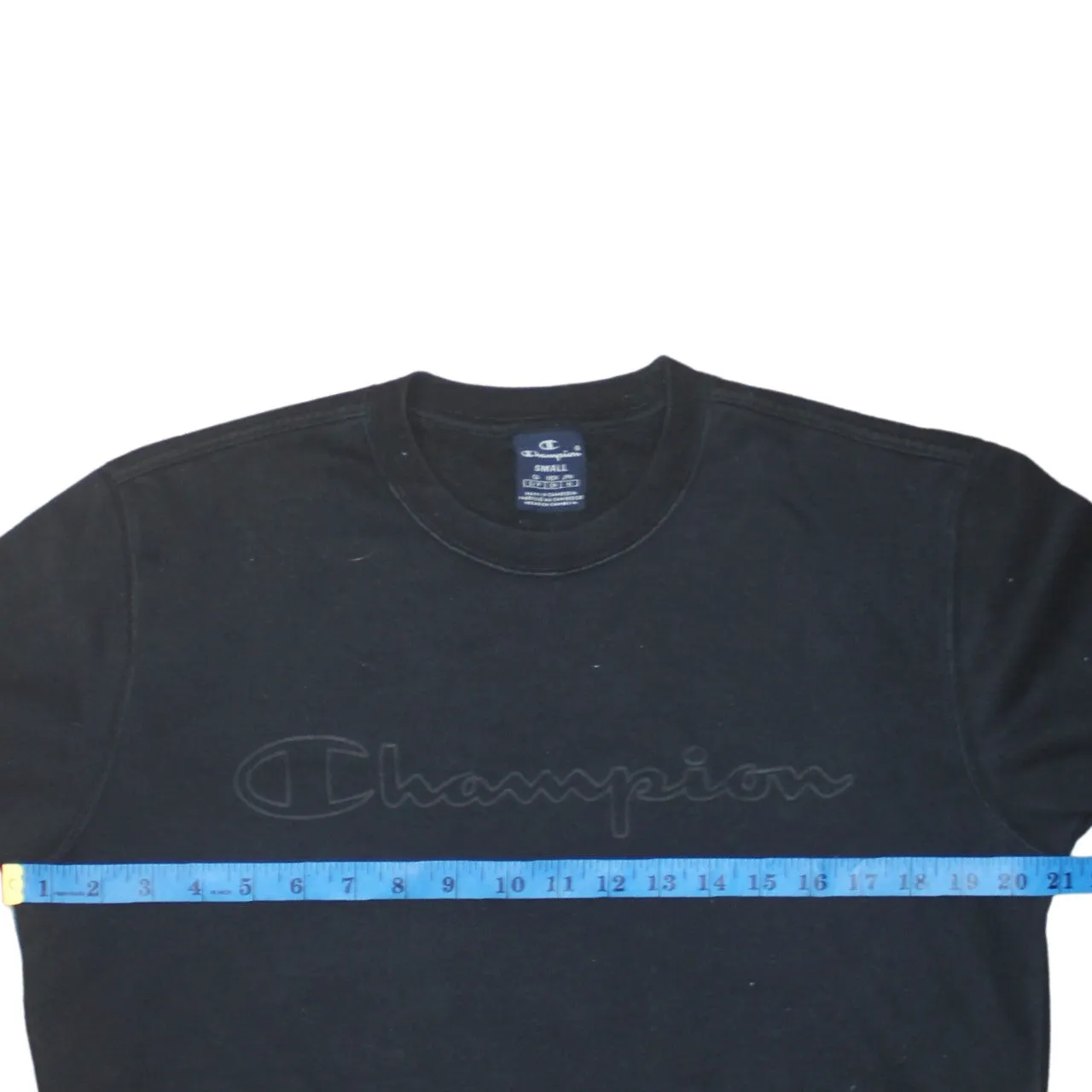 Champion 90's Spellout Crew Neck Sweatshirt Small Black sold by Vintage Club product image thumbnail 5