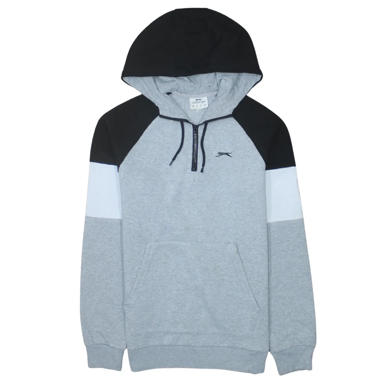 Slazenger 90's Drawstring Pockets Quarter Zip Hoodie Small Black sold by Vintage Club