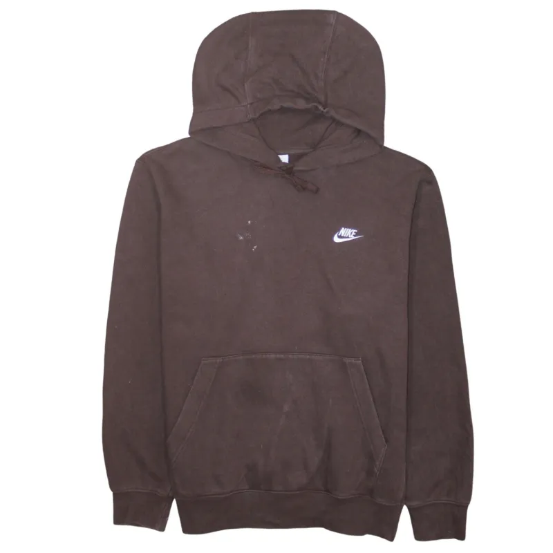 Nike 90's Swoosh Pullover Hoodie Small Brown sold by Vintage Club
