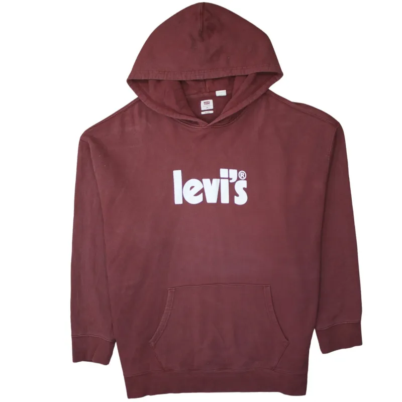 Levi's 90's Spellout Pullover Hoodie XXXLarge (3XL) Red made by Levi's